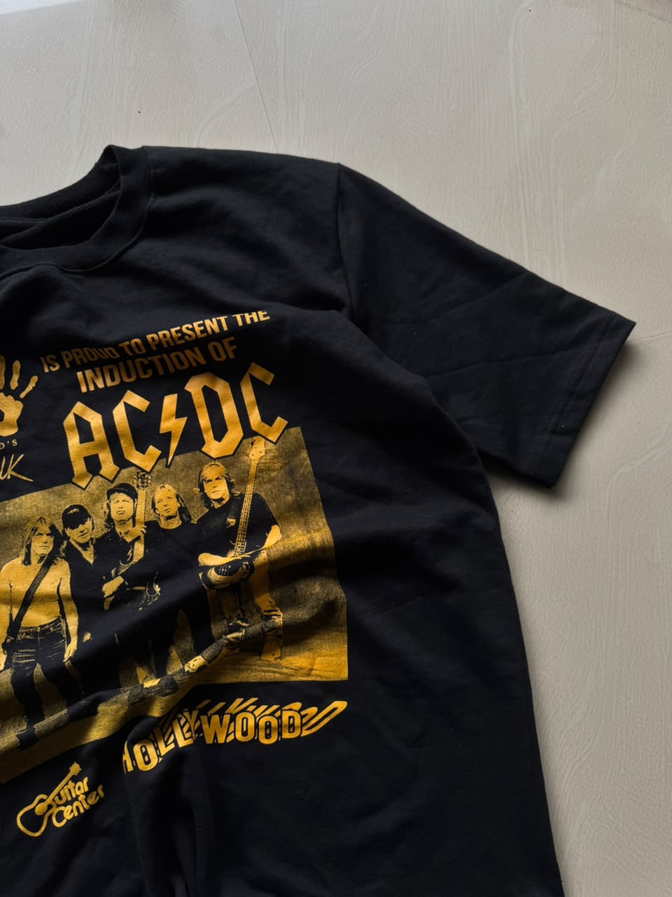 AC/DC Hollywood RockWalk Graphic Oversized Black T-Shirt