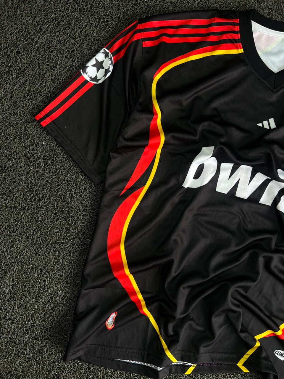 AC Milan Retro Black Bwin Champions League Five Sleeve Jersey