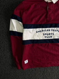 American People Sports Club Striped Rugby-Style Full-Sleeve T-Shirt
