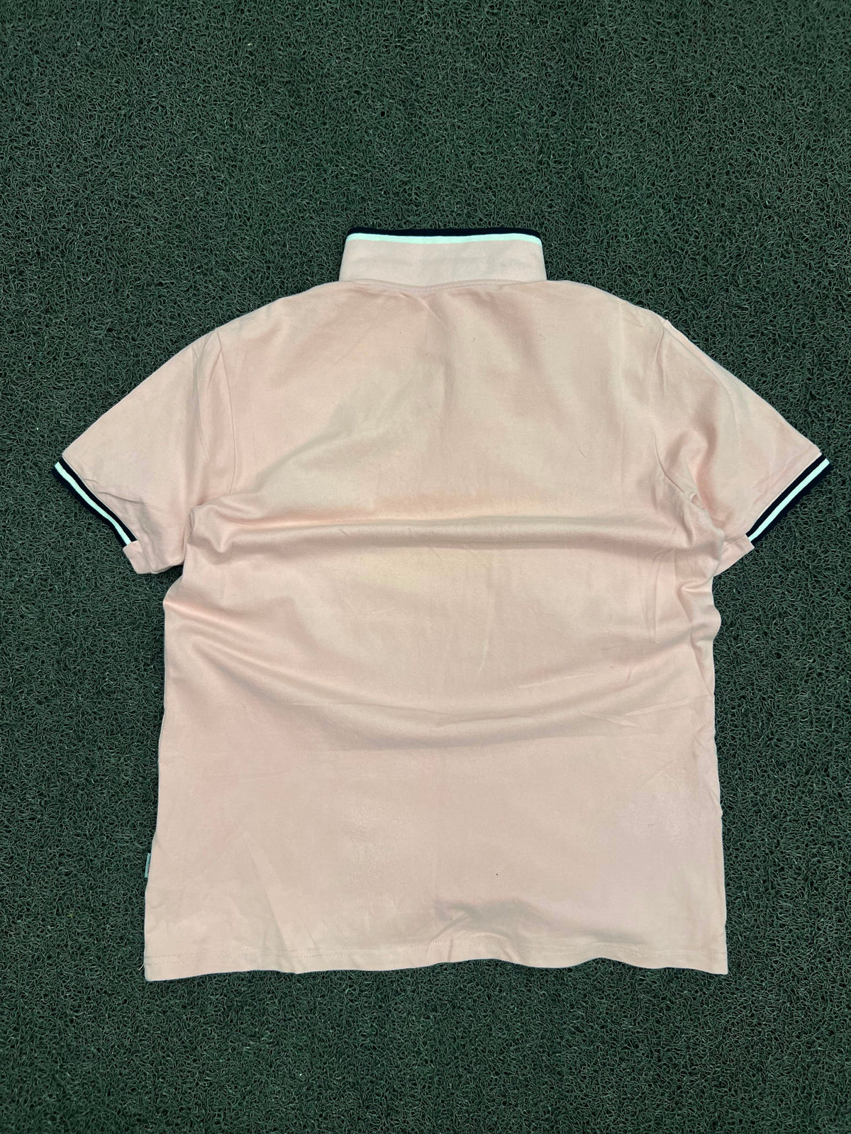 Men’s Beige Polo T-Shirt with Contrast Striped Collar & Cuffs