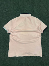 Men’s Beige Polo T-Shirt with Contrast Striped Collar & Cuffs