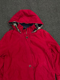 Hooded Utility Jacket with Plaid-Lined Hood