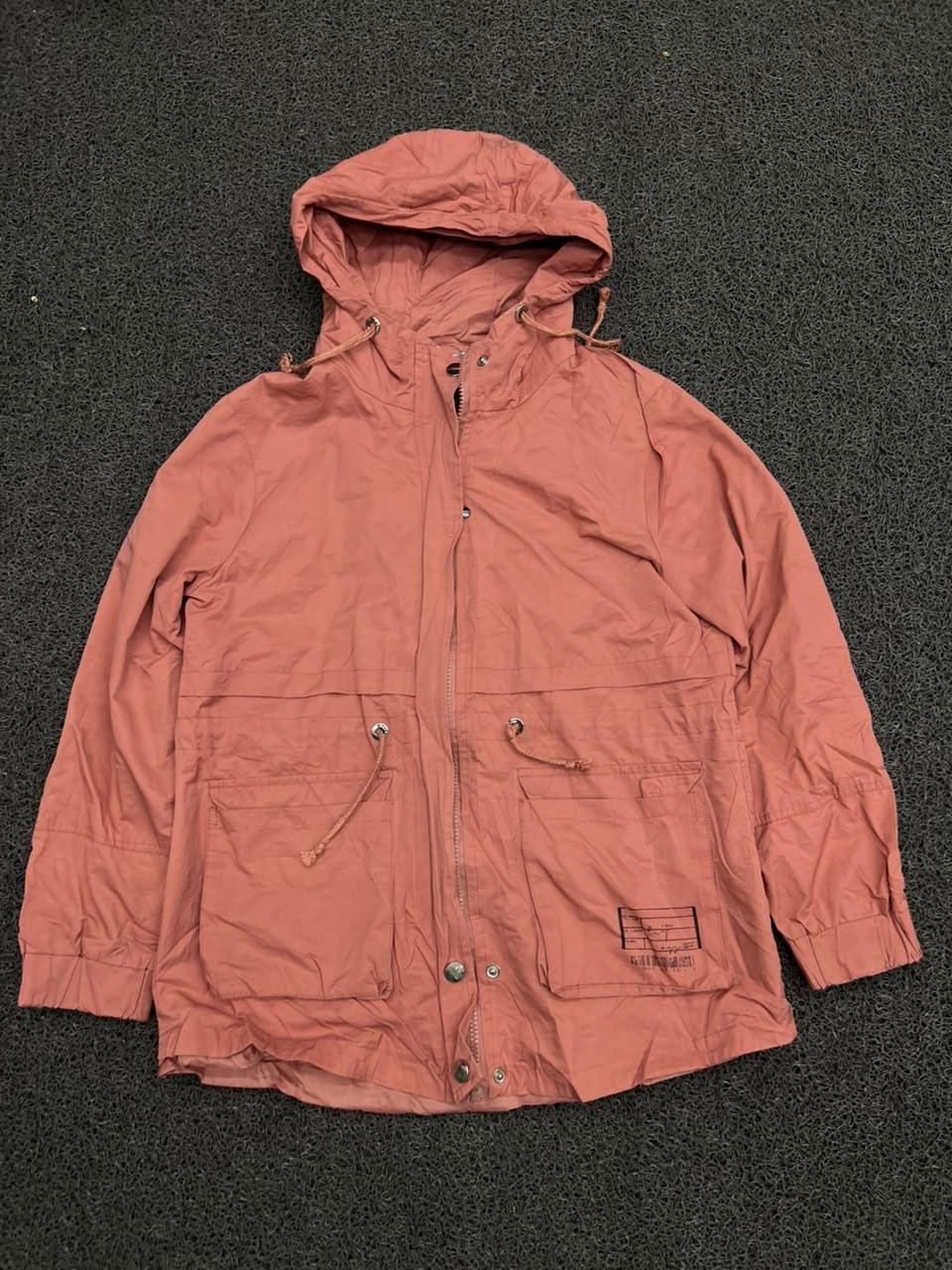 Hooded Utility Jacket with Drawstring Waist & Front Pockets