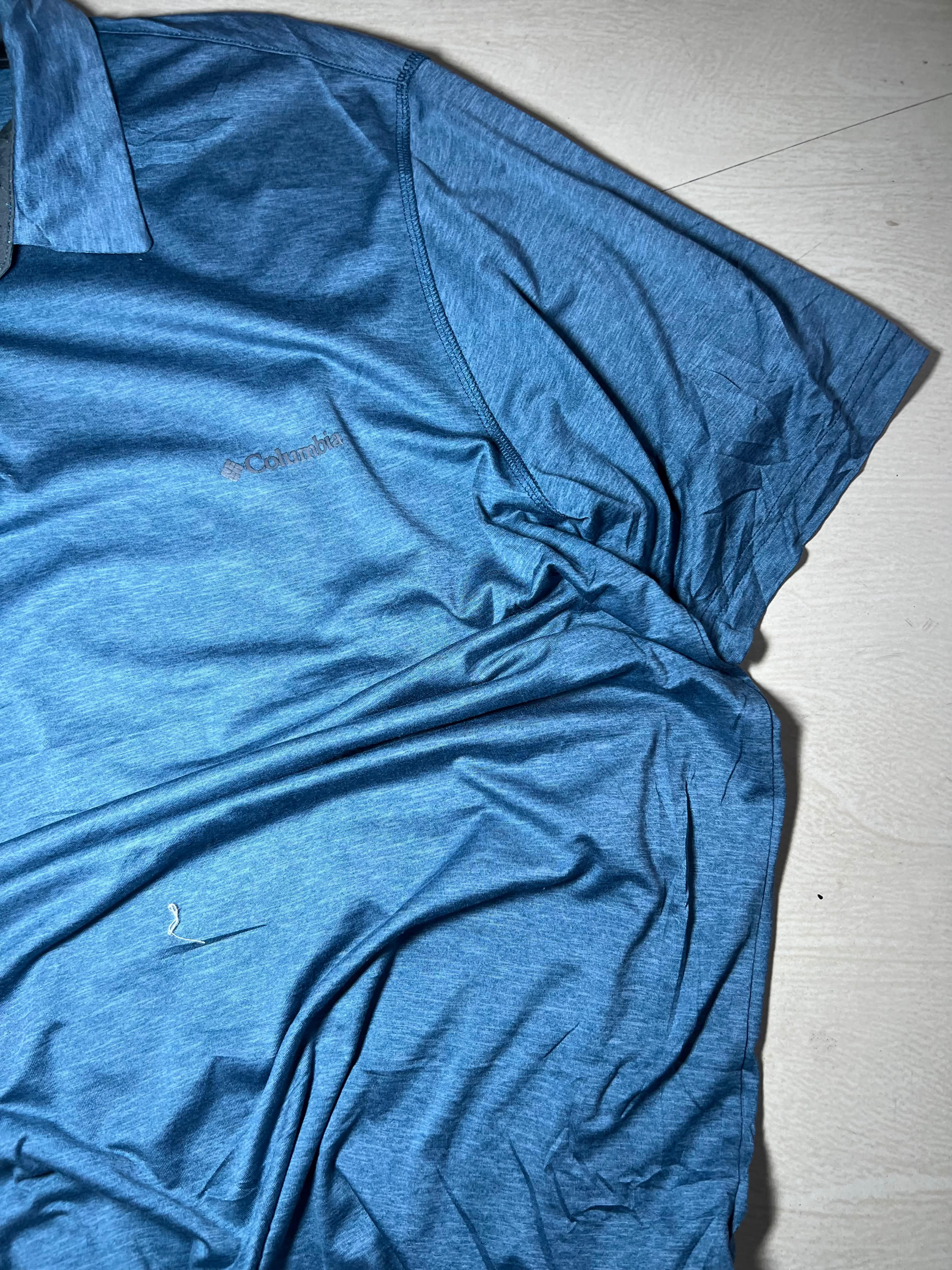 Vintage Columbia Blue Performance Polo T-Shirt