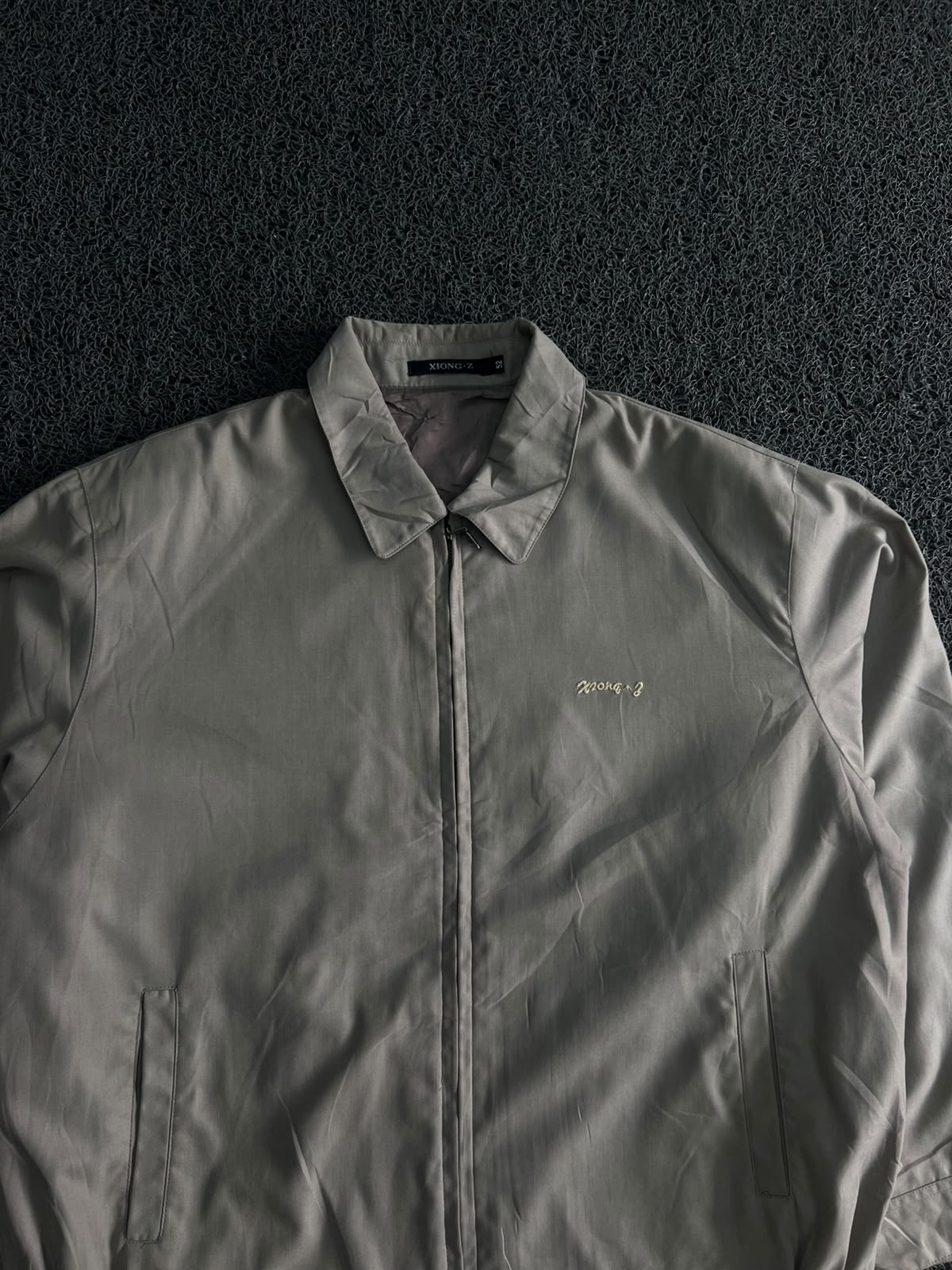 Xiong-Z Light Grey Zip-Up Casual Jacket