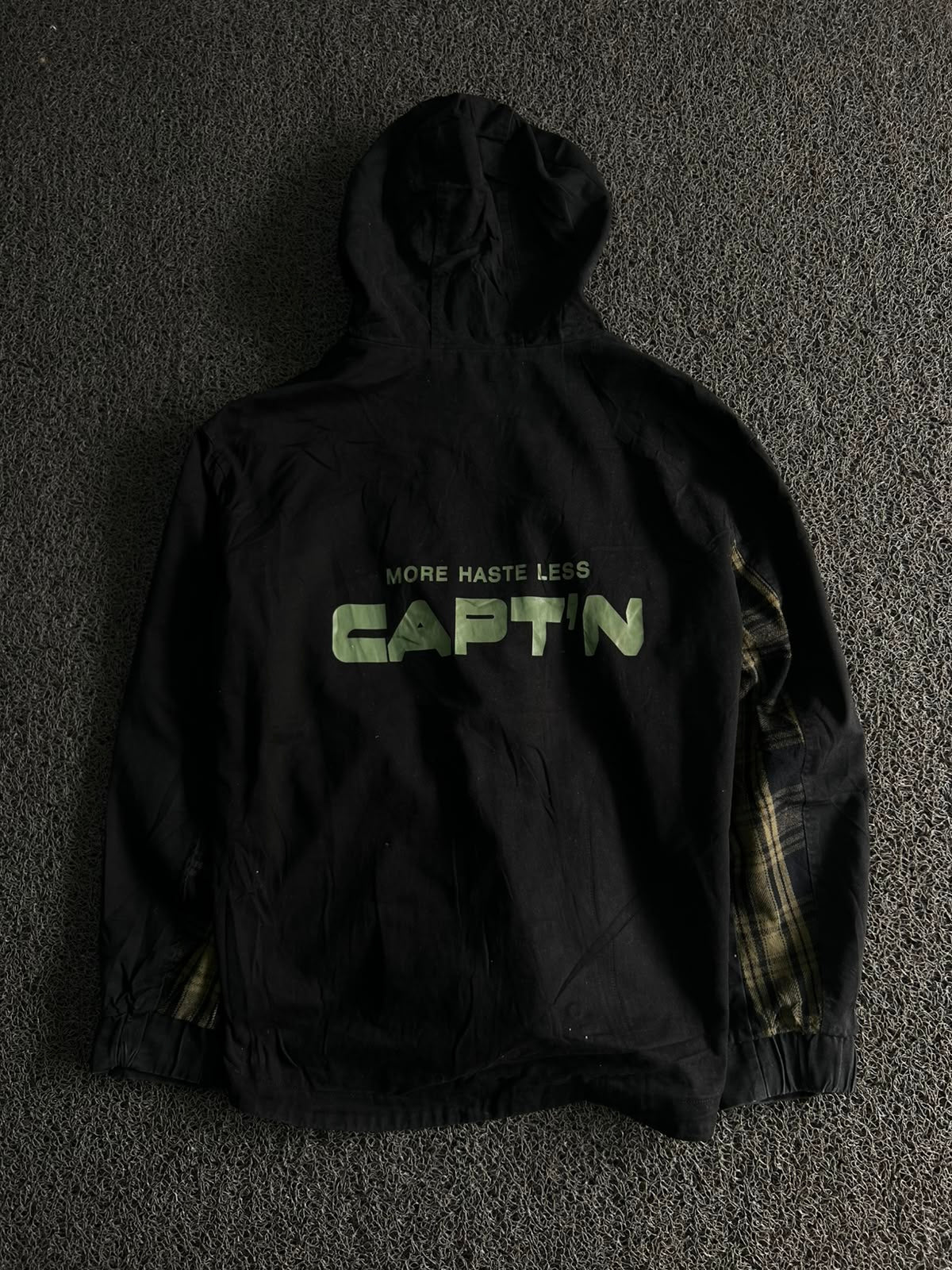 Casual Hooded Utility Jacket with Graphic Back Print