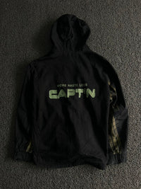Casual Hooded Utility Jacket with Graphic Back Print