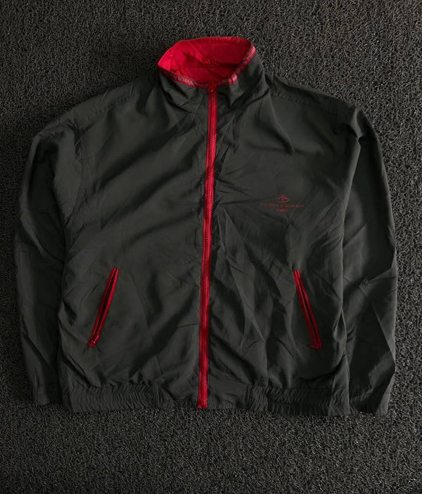 Vintage Black Pierre Balmain Jeans Jacket with Red Accents – Thriftwear