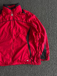 Vintage Red & Black Full-Zip Windbreaker Jacket