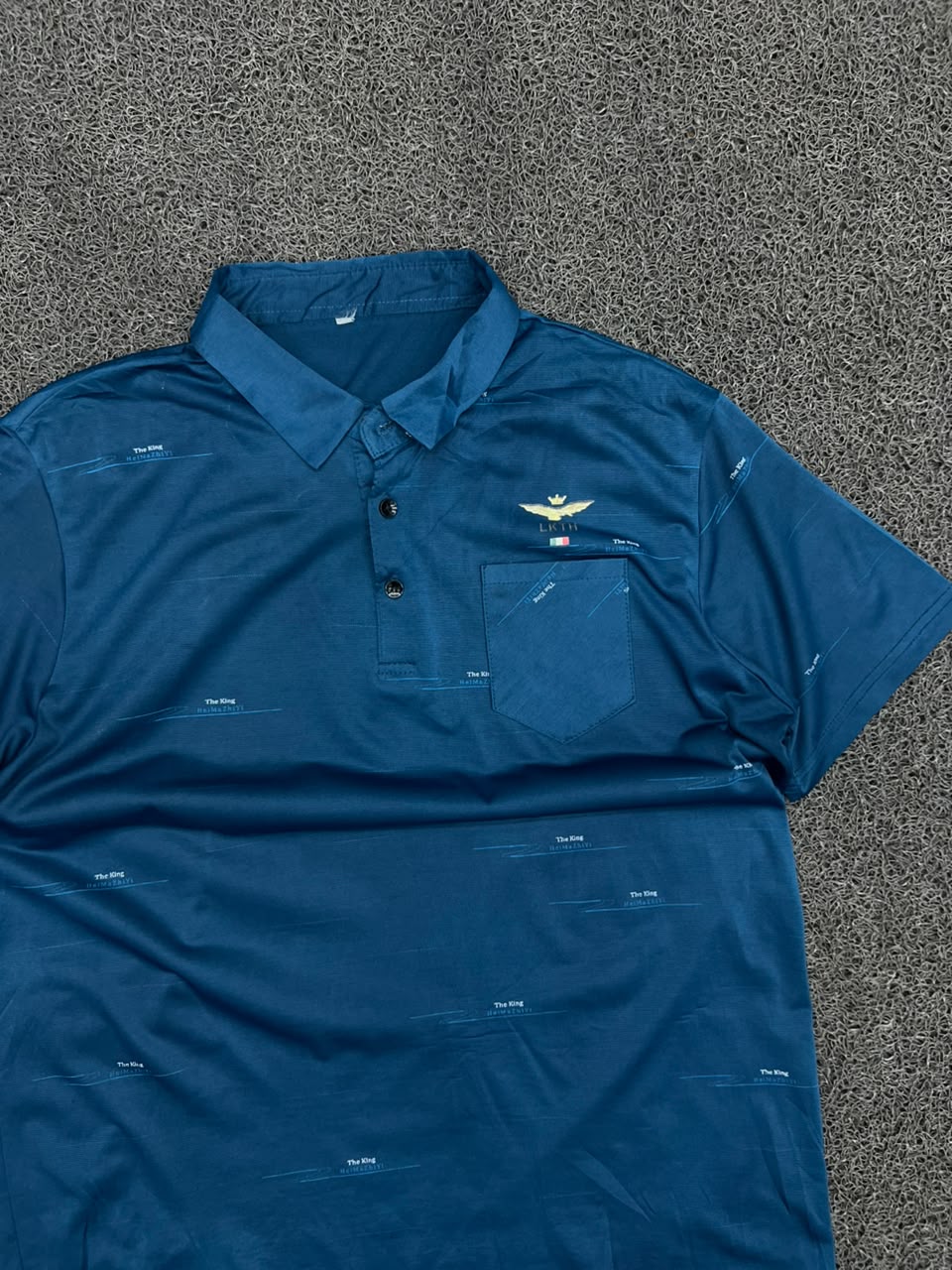Men’s  Printed Polo T-Shirt with Chest Pocket & Button Placket