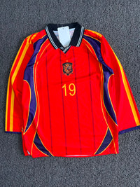 Spain 1998 Retro Home Jersey – Lamine Yamal #19 Long Sleeve Football Jersey