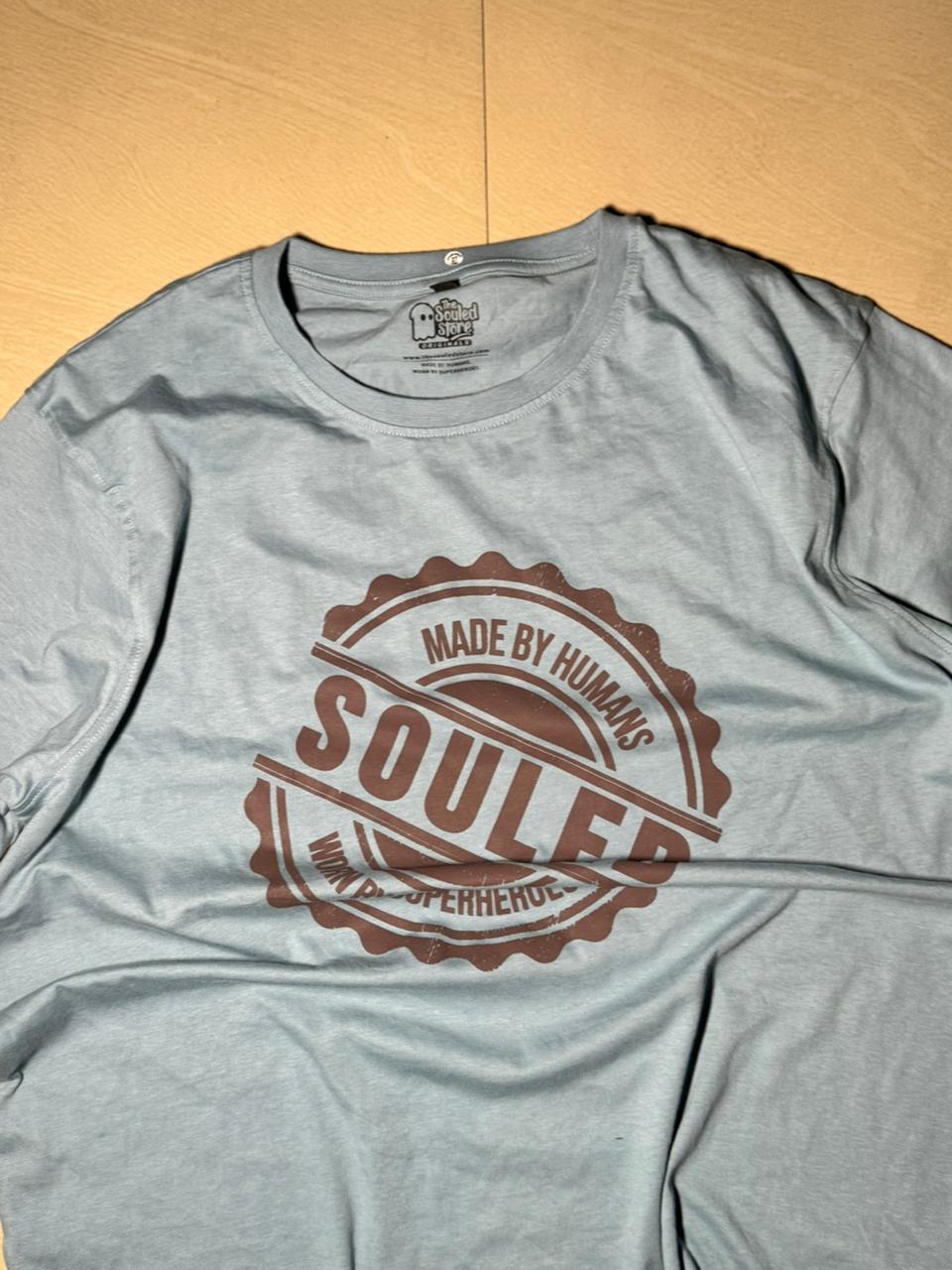 Made by Humans with Superheroes Souls Print Tee