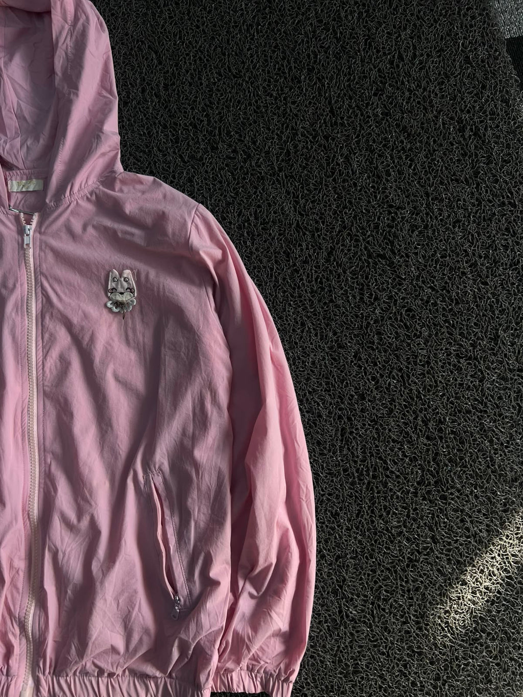 Pastel Pink Hooded Lightweight Windbreaker Jacket