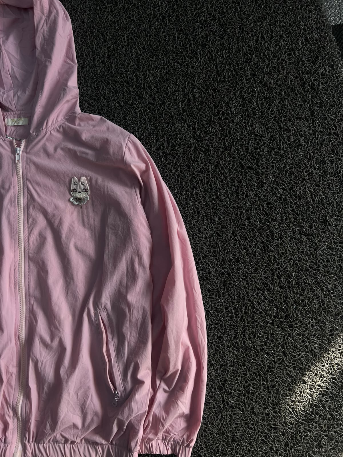 Pastel Pink Hooded Lightweight Windbreaker Jacket