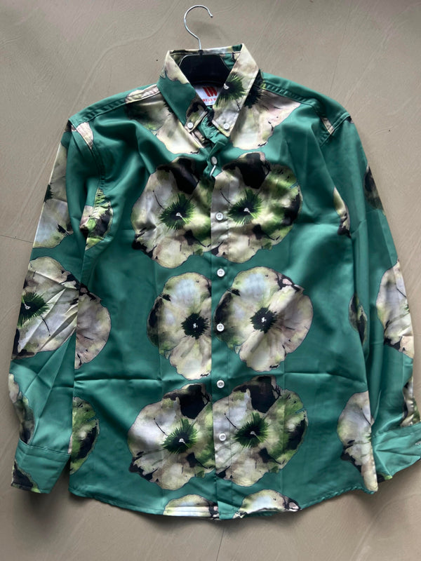 Premium Floral Print Button-Up Shirt