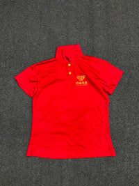 Vintage Red Tongfu Group Chinese Graphic Polo T-Shirt