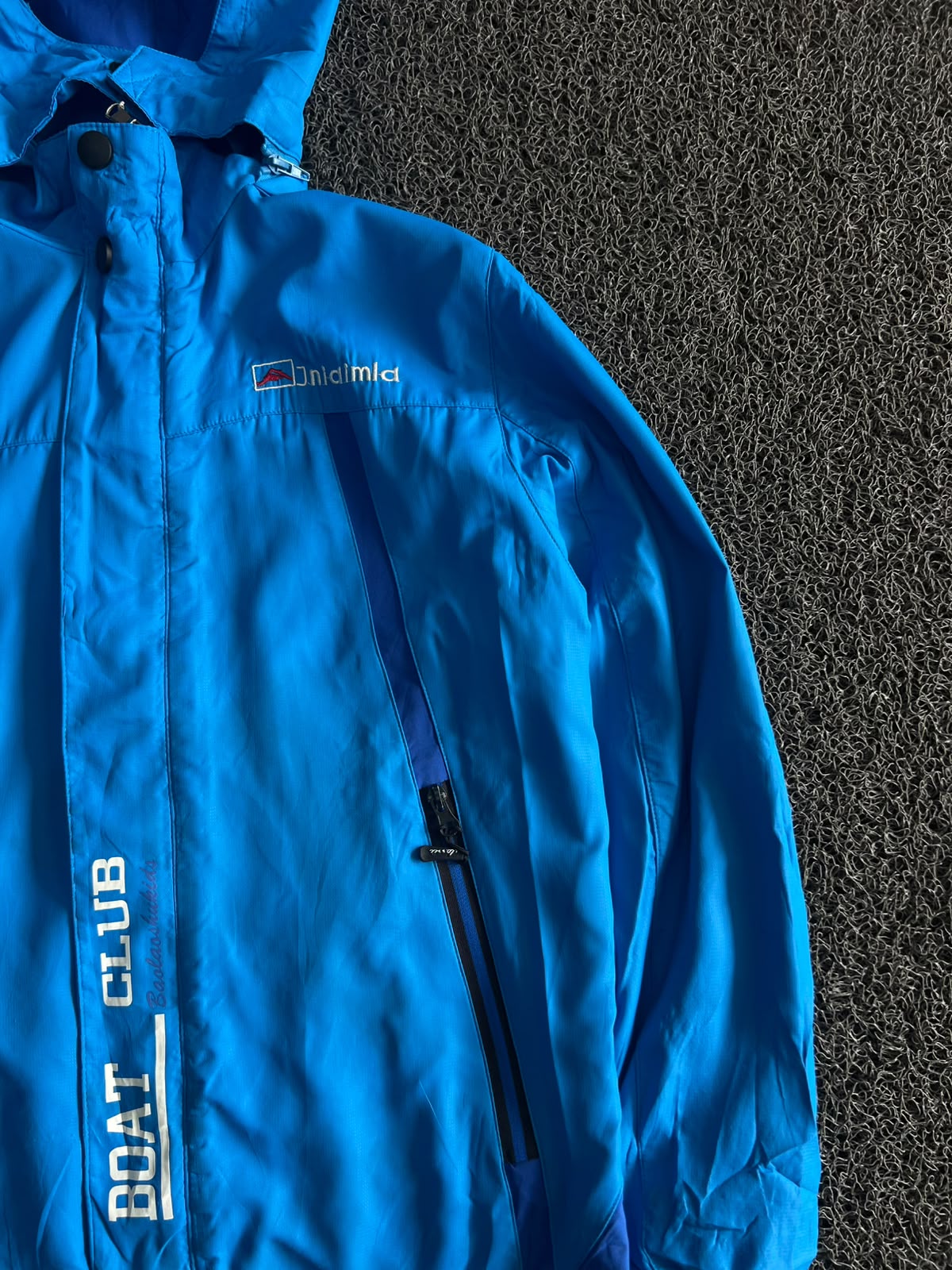 Blue Hooded Boat Club Outdoor Jacket – Waterproof Full-Zip Windbreaker