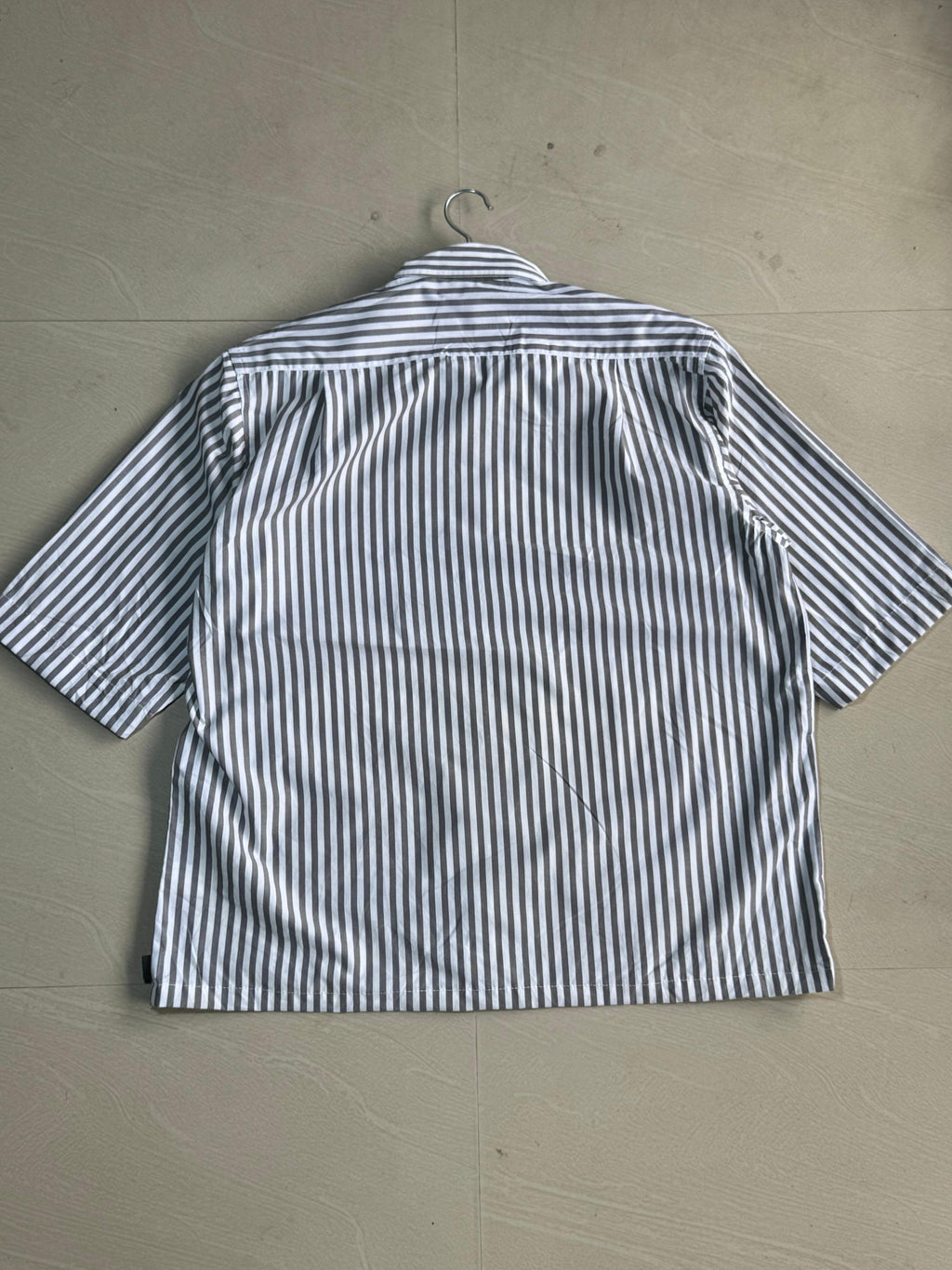 Oversized Boxy Vertical Stripe Casual Half Sleeve Shirt