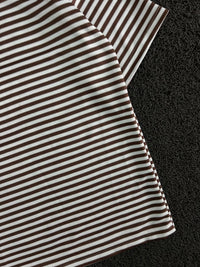 Striped five Sleeve T-Shirt – Ribbed Texture