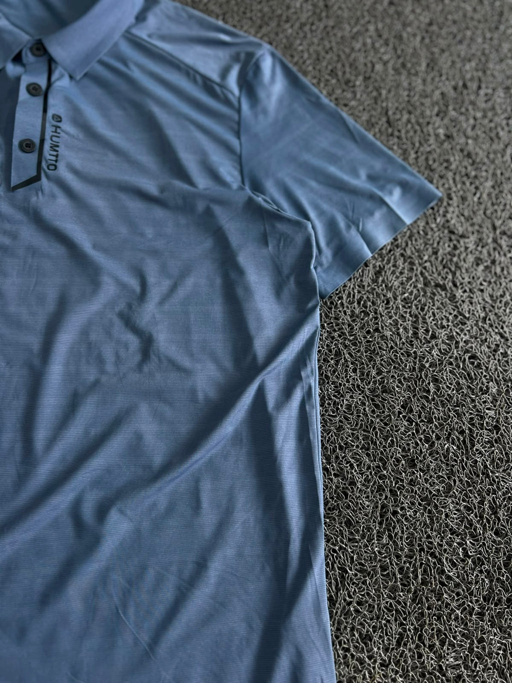 Vintage Men's Slate Blue Performance Polo T-Shirt – Short Sleeve Collared Active Wear