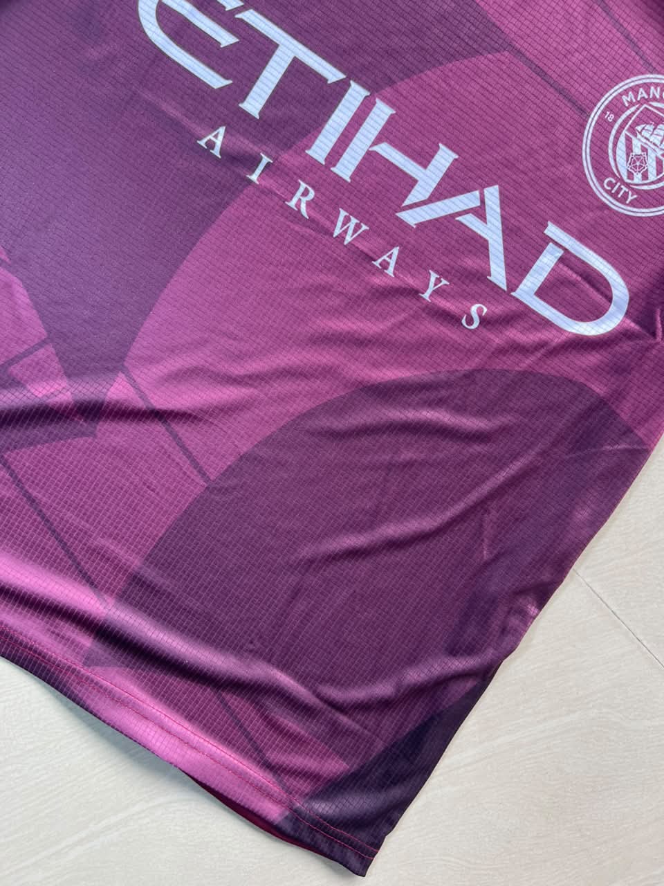 Manchester City Burgundy Sleeveless Training Jersey – Etihad Airways Edition