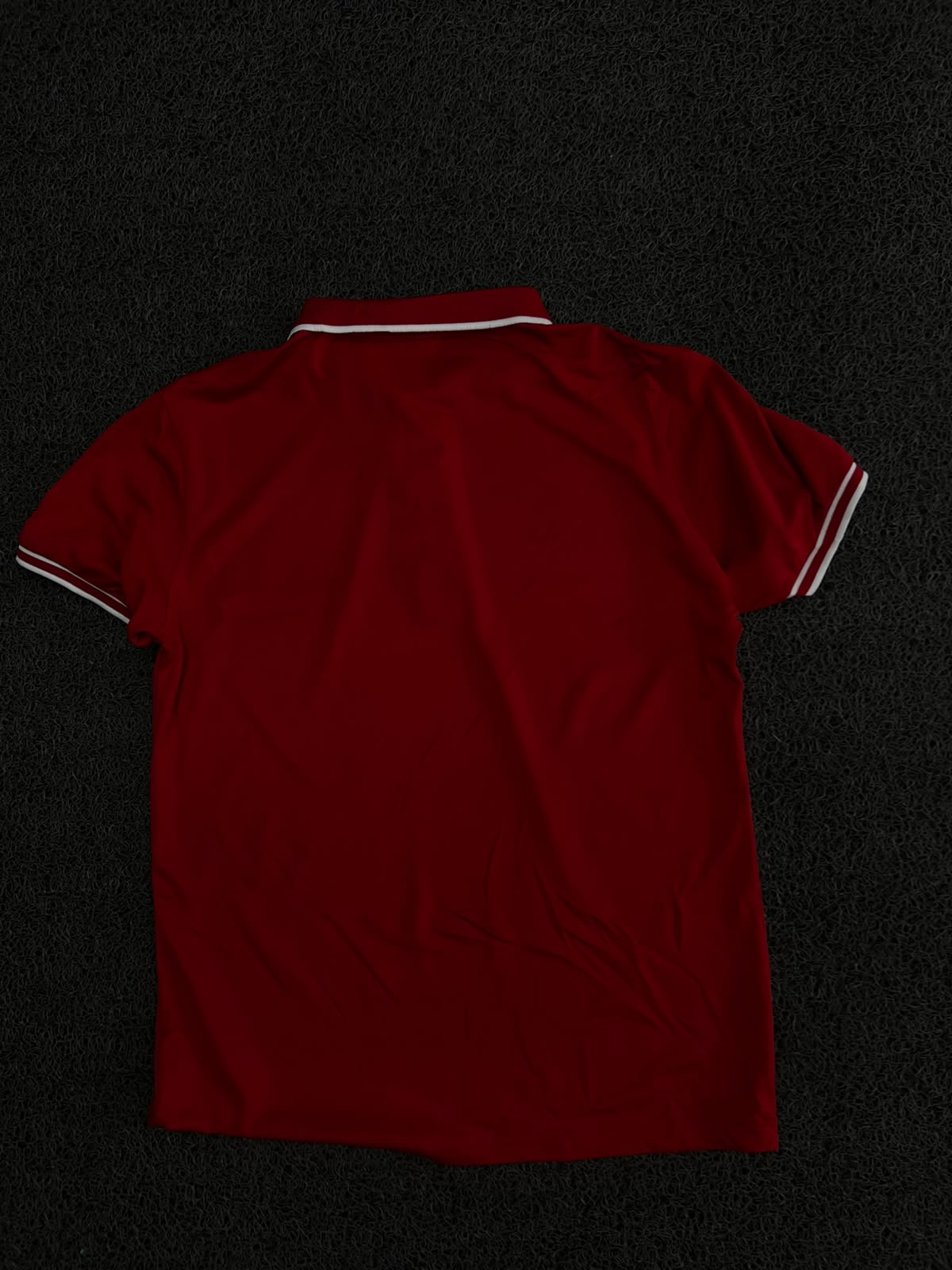 Red Polo T-Shirt with White Contrast Piping & Chest Logo – Short Sleeve