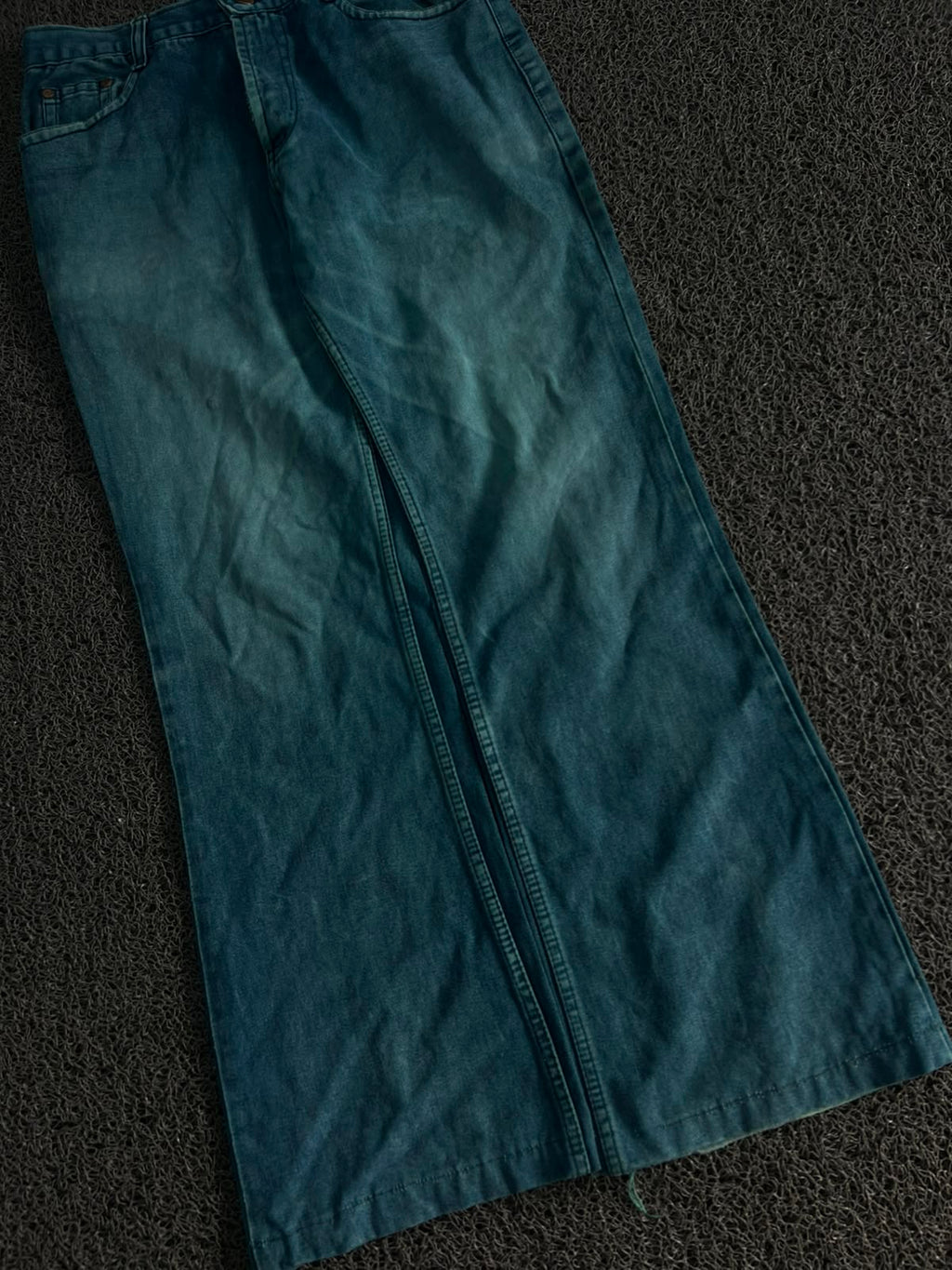 Vintage Teal Wide Leg Denim Jeans