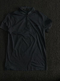 Striped Button-Down Collar Polo T-Shirt