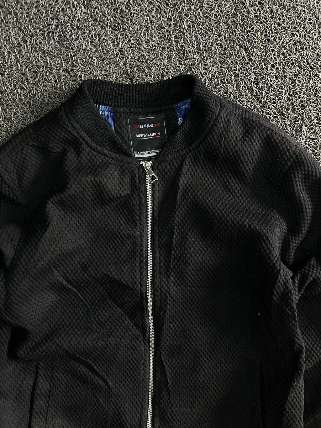 Textured Bomber Jacket – Full Zip Casual Winter Jacket