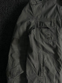 Military Style Zip-Up Utility Jacket – Multiple Pocket Casual Outerwear ⚠️ No Zip