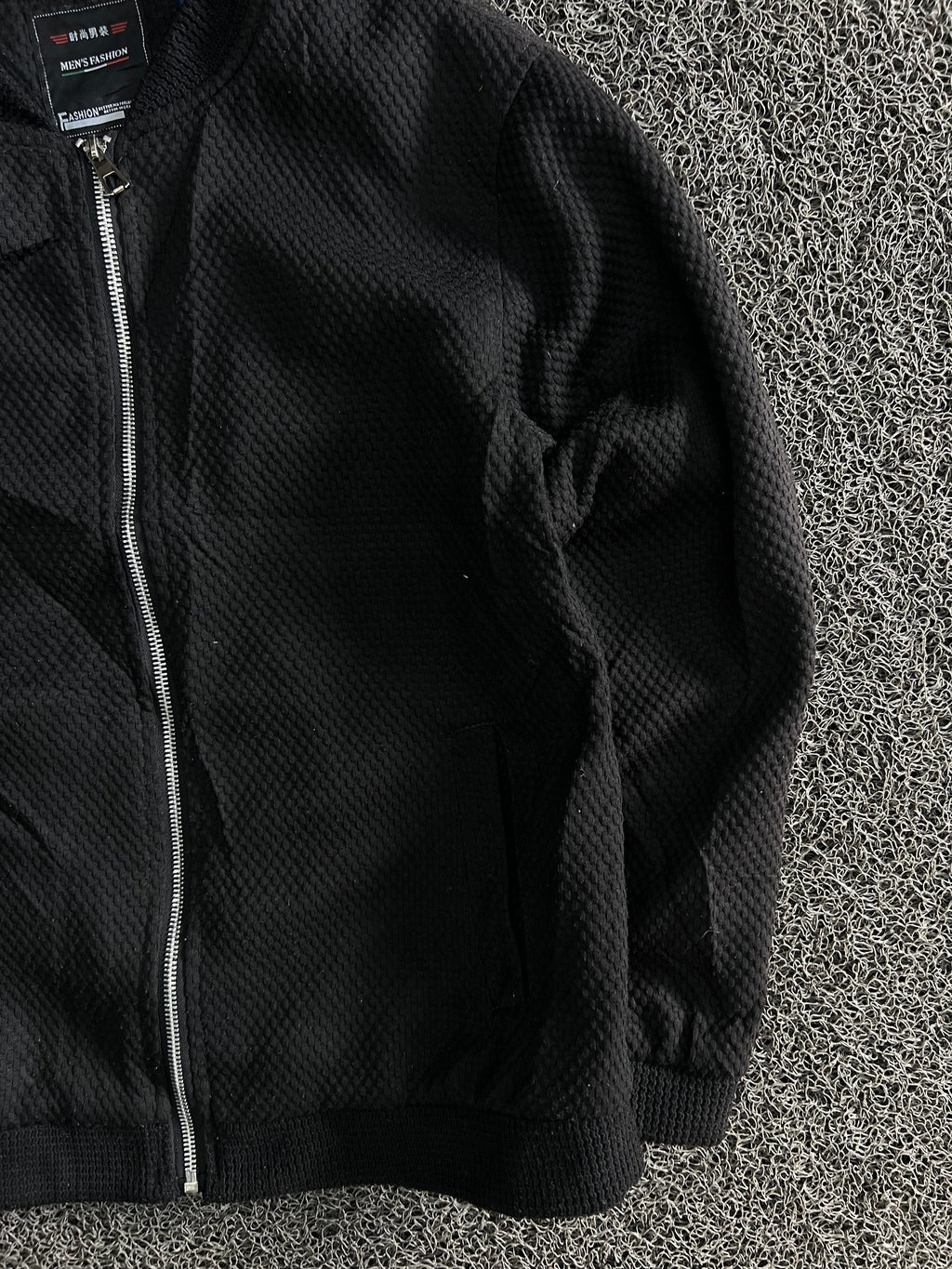 Textured Bomber Jacket – Full Zip Casual Winter Jacket