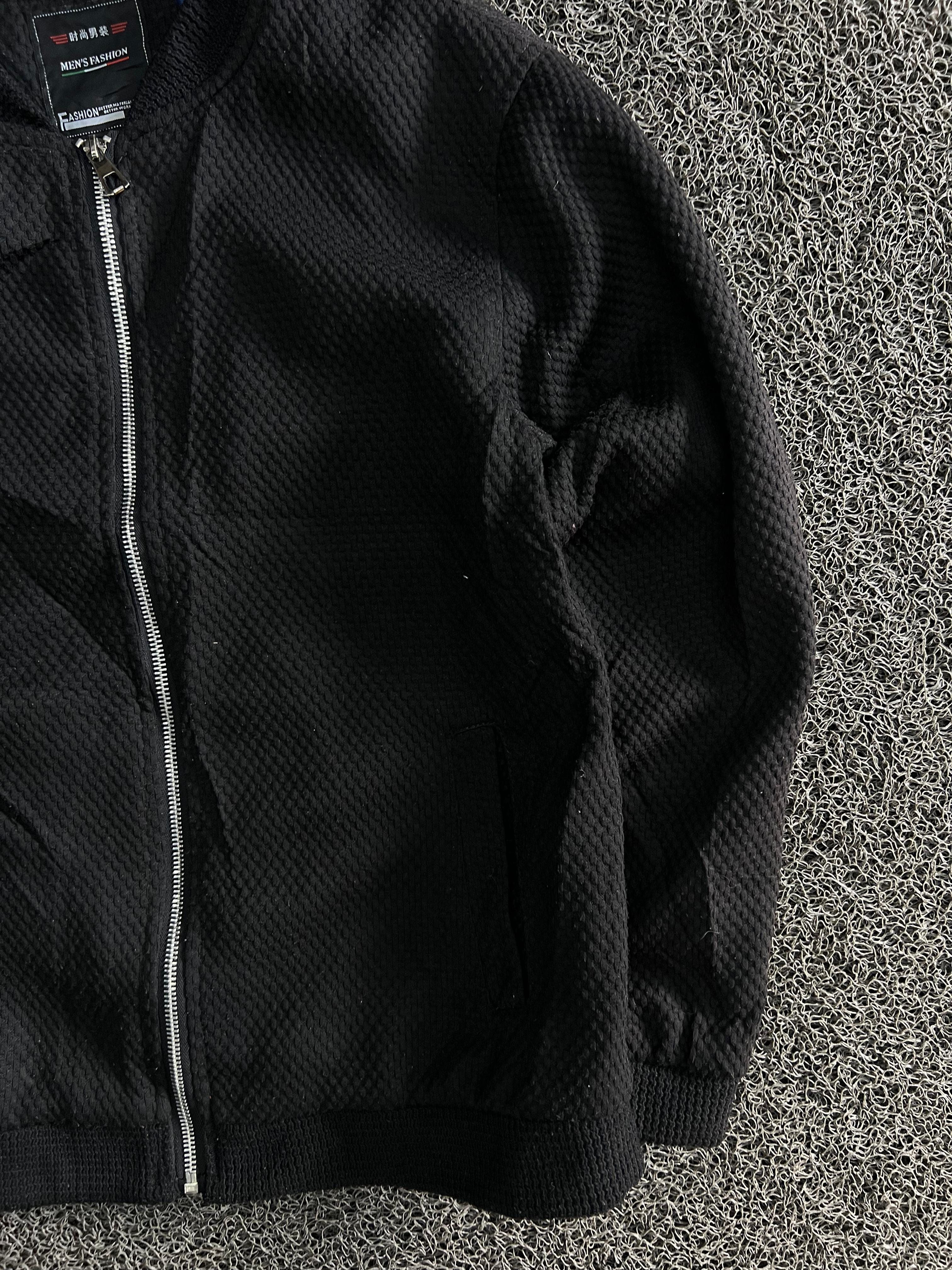 Textured Bomber Jacket – Full Zip Casual Winter Jacket