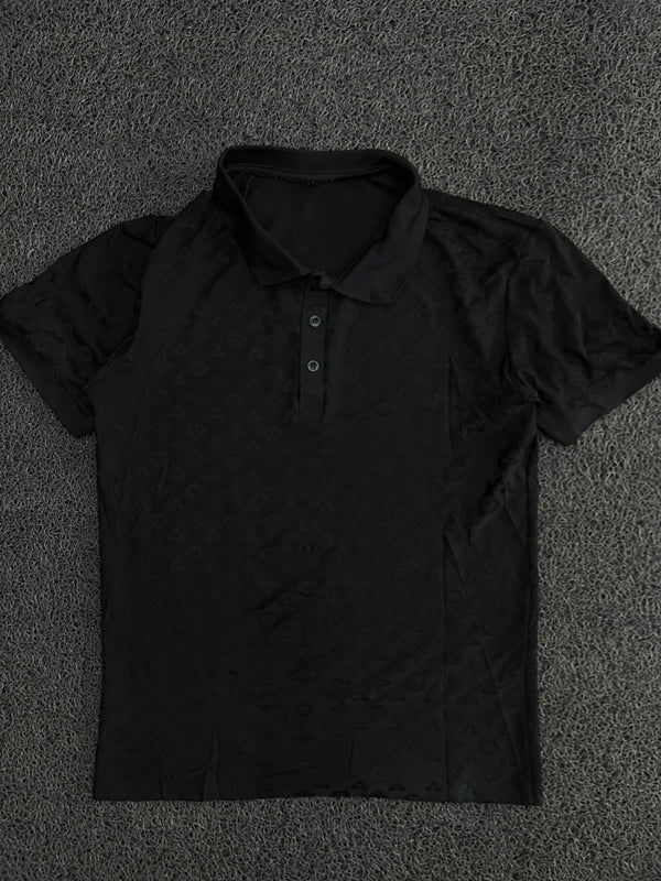 Tonal Pattern Polo T-Shirt – Short Sleeve