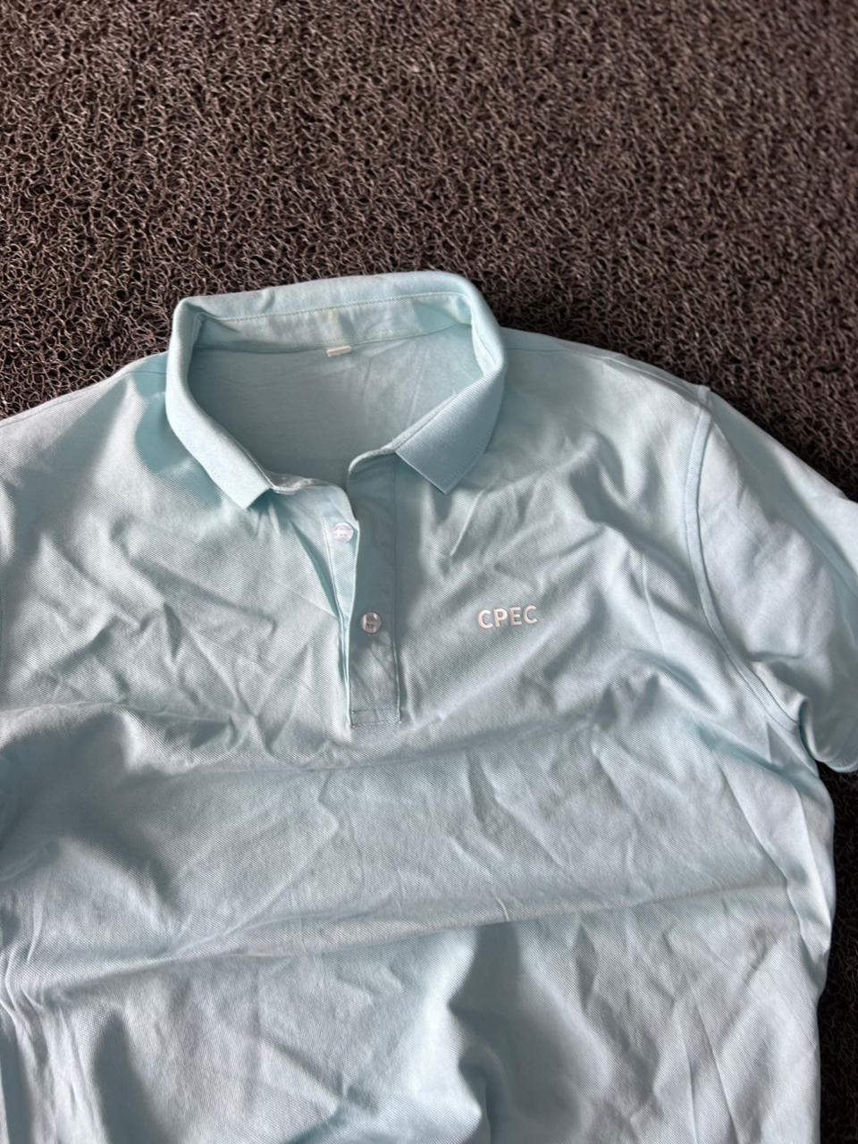 Men's Ice Blue Classic Polo T-Shirt – Premium Cotton, Regular Fit