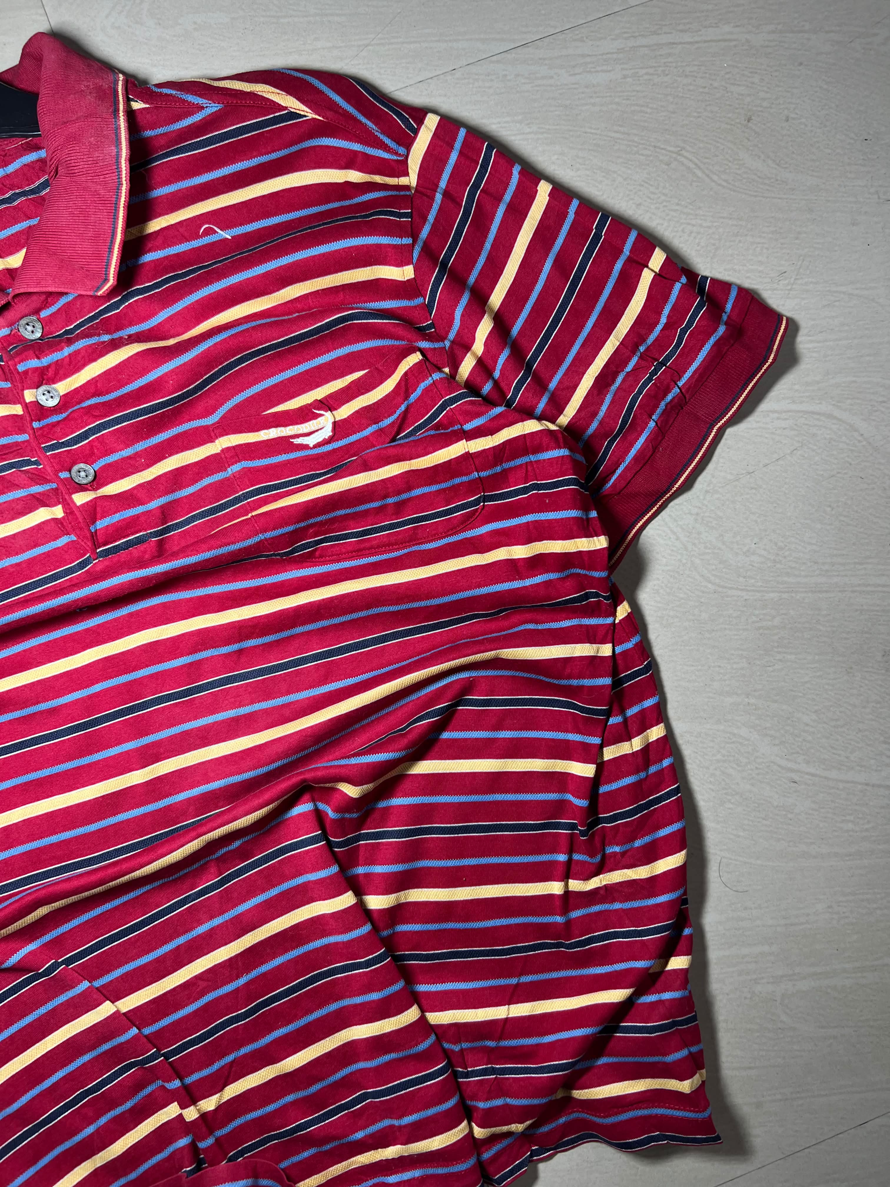 Vintage Red Striped Polo T-Shirt