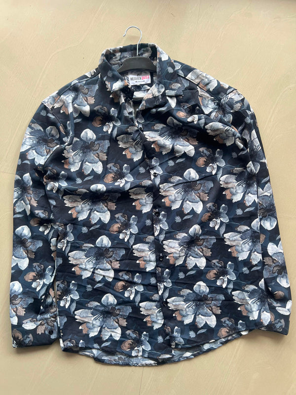Premium Floral Print Button-Up Shirt