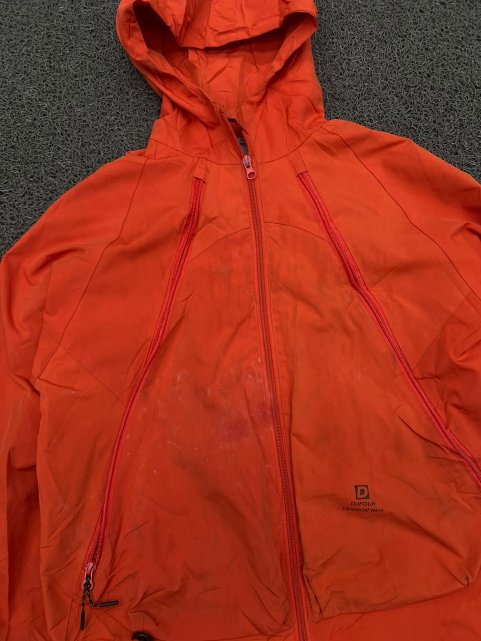 DUFOUR Fashion Boy Hooded Windbreaker Jacket ⚠️ Front Light Stain