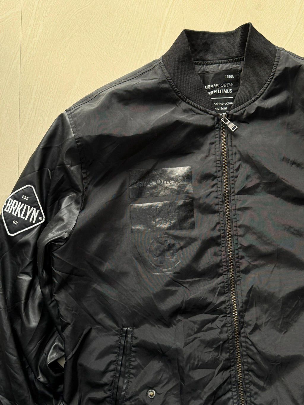 Premium Black Utility Bomber Jacket | Lightweight Zip-Up Casual Jacket