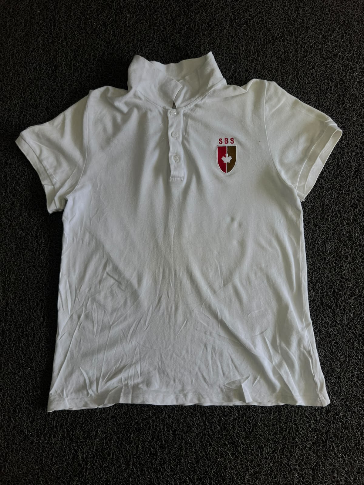 White Embroidered Logo Polo T-Shirt