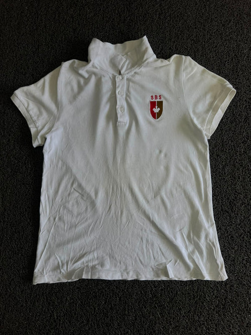 White Embroidered Logo Polo T-Shirt