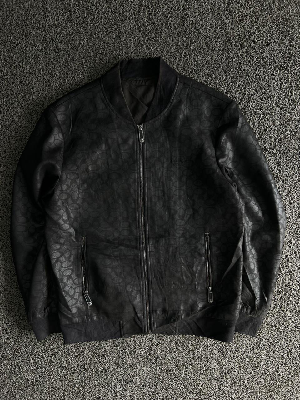 Black Textured Bomber Jacket – Premium Zip-Up Casual Jacket