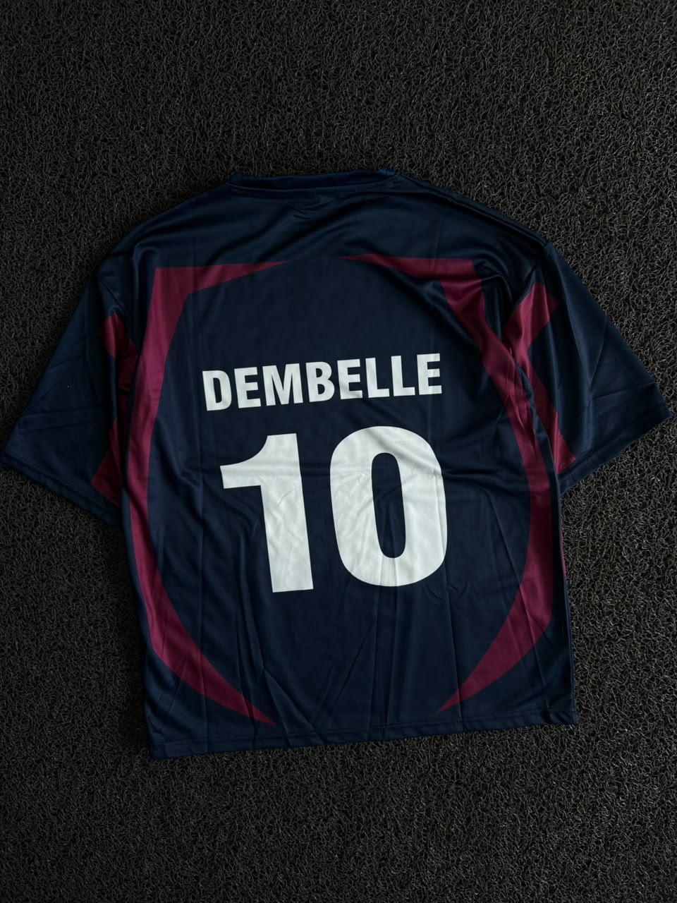 PSG Dembélé #10 Home Football Five Sleeve Jersey – Navy/Maroon Fan Edition