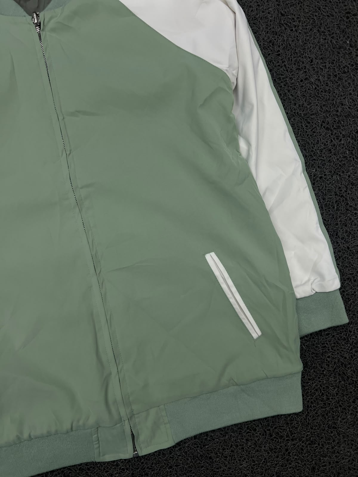Reversible Double-Sided Bomber Jacket – Sage Green & Olive Green