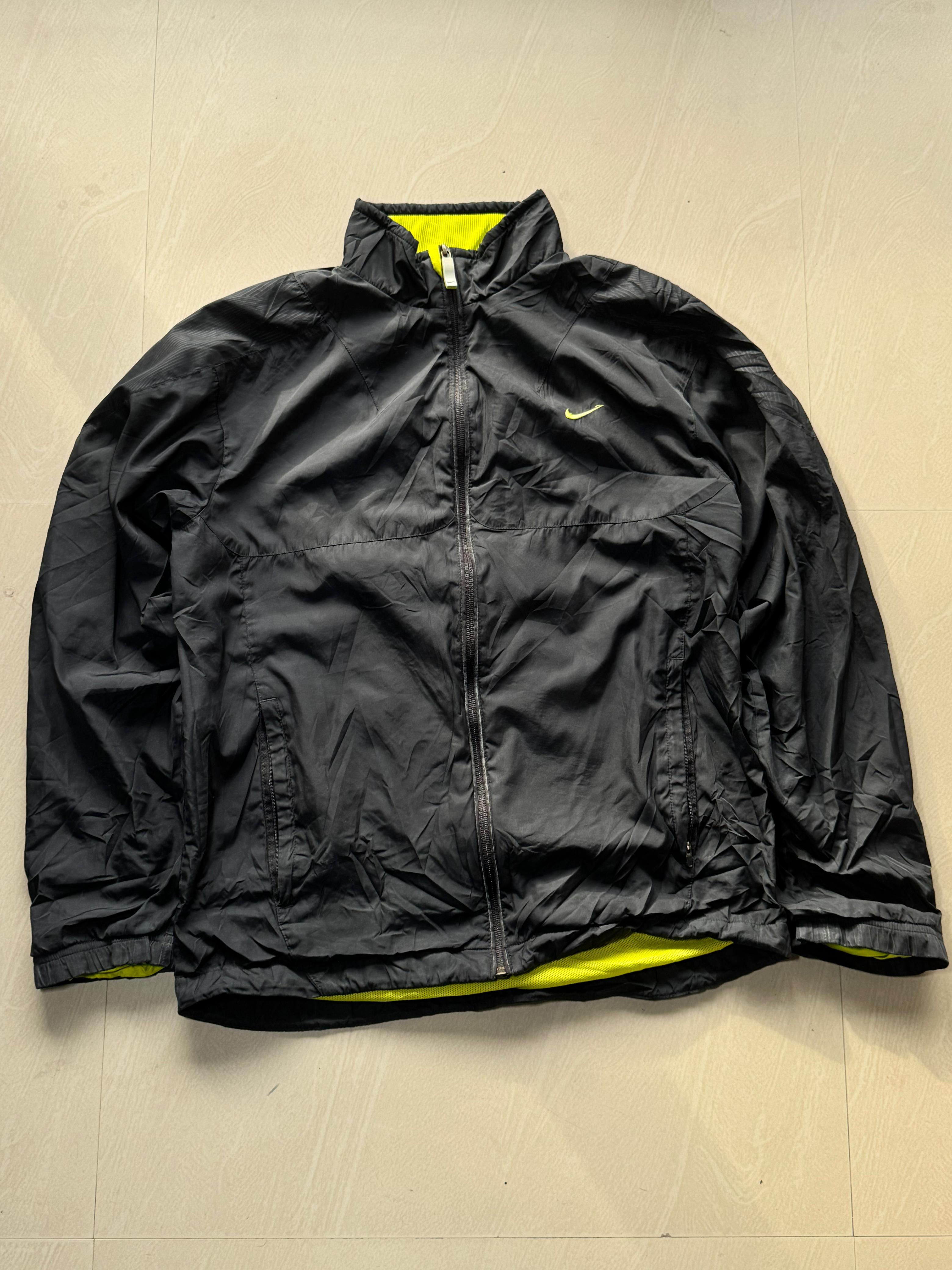 Nike Black Lightweight Full Zip Windbreaker Jacket | Stand Collar | Full Sleeve
