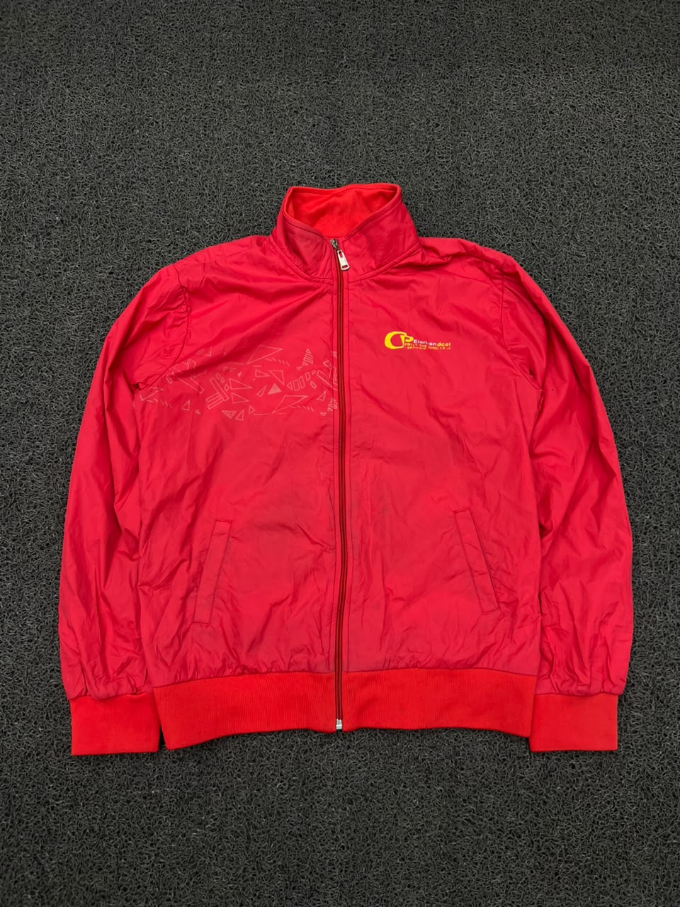Red Lightweight Full Zip Track Jacket