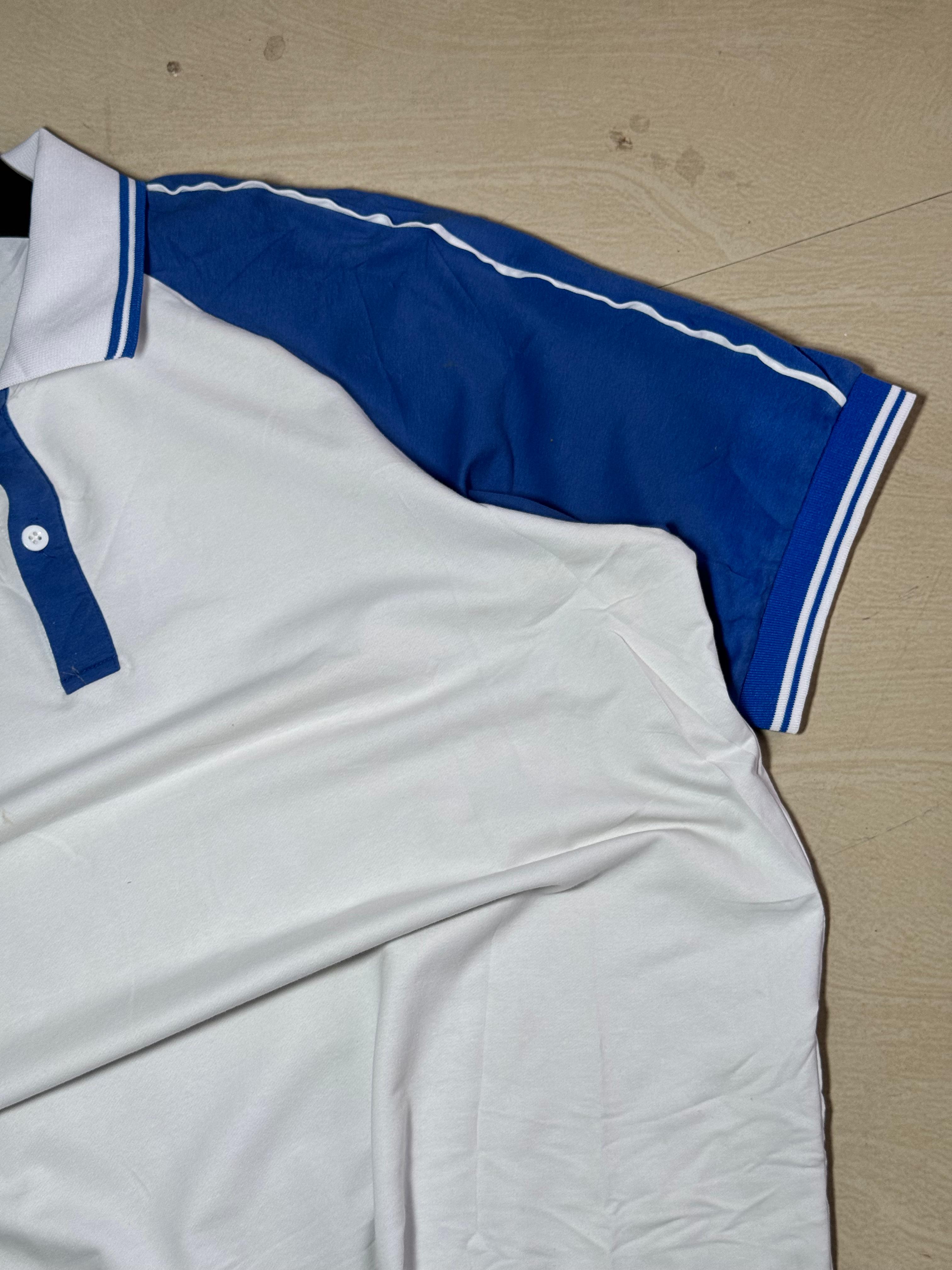 Vintage Blue & White Raglan Polo T-Shirt