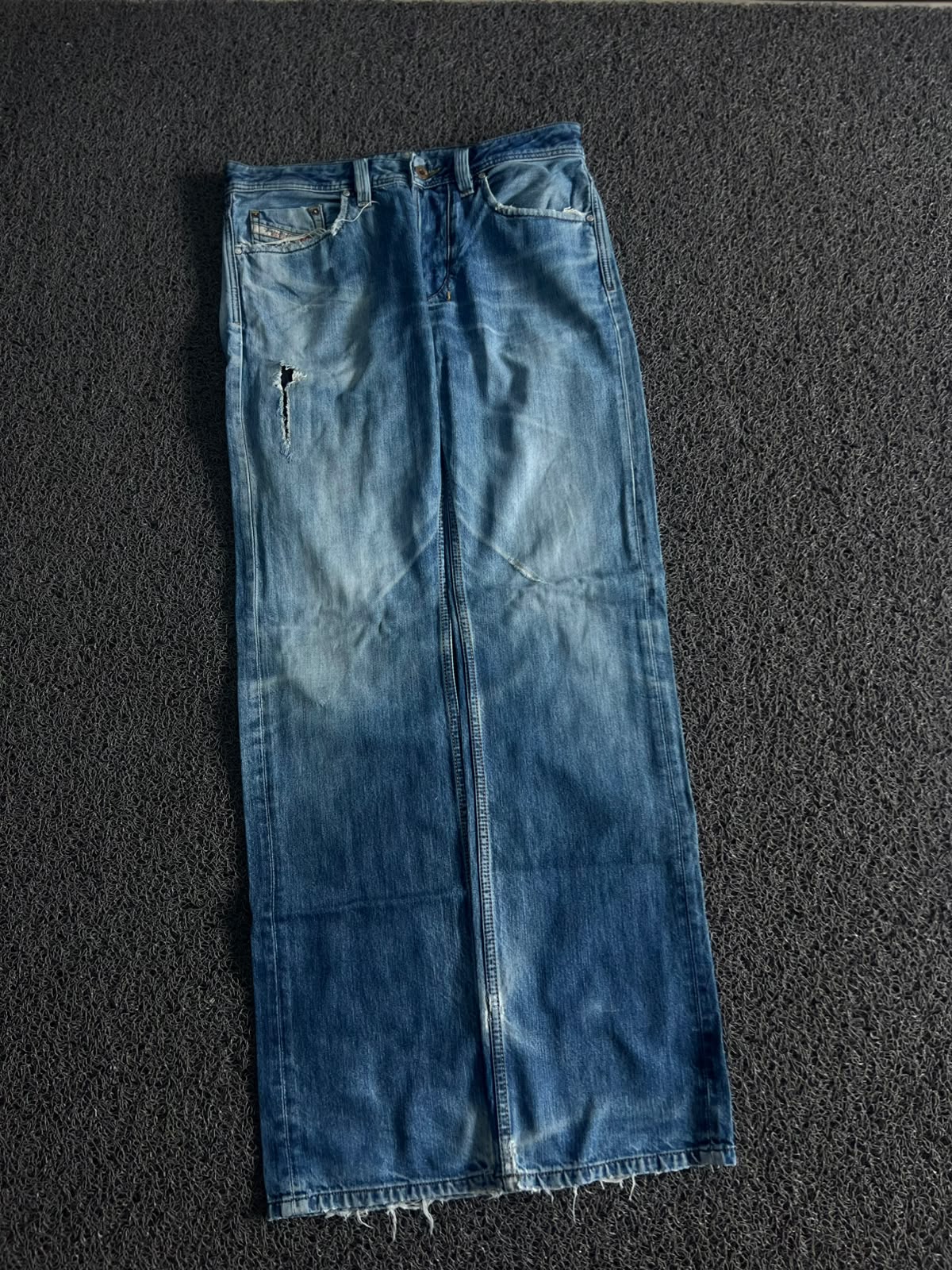 Diesel Distressed Blue Wide Leg Denim Jeans ⚠️ Small Damage