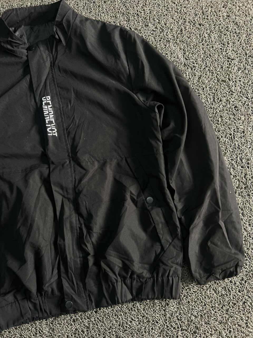 Black Utility Windbreaker Jacket