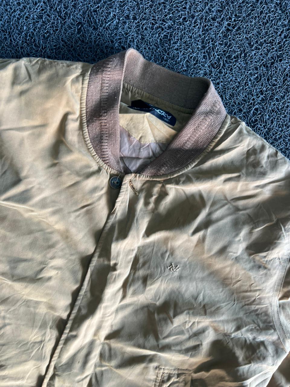 Beige Classic Bomber Jacket – Lightweight Casual Zip-Up