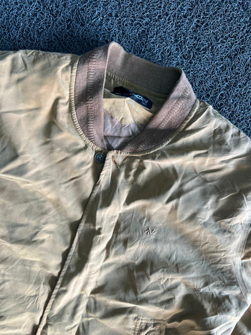 Beige Classic Bomber Jacket – Lightweight Casual Zip-Up